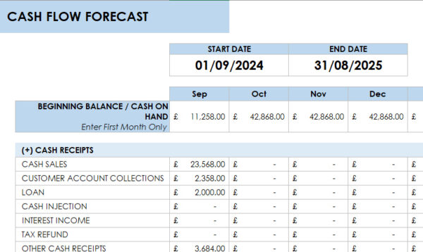 Cash Flow Forecast - Image 2