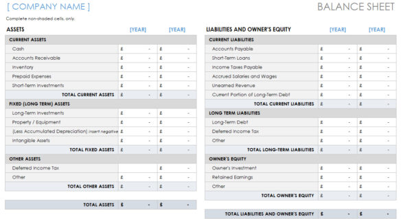 Simple Balance Sheet